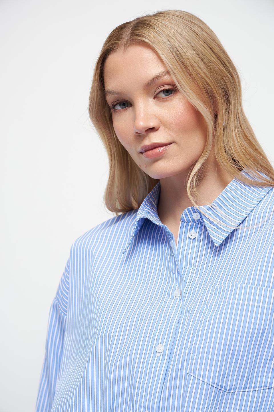 Рубашка Oui в полоску голубую