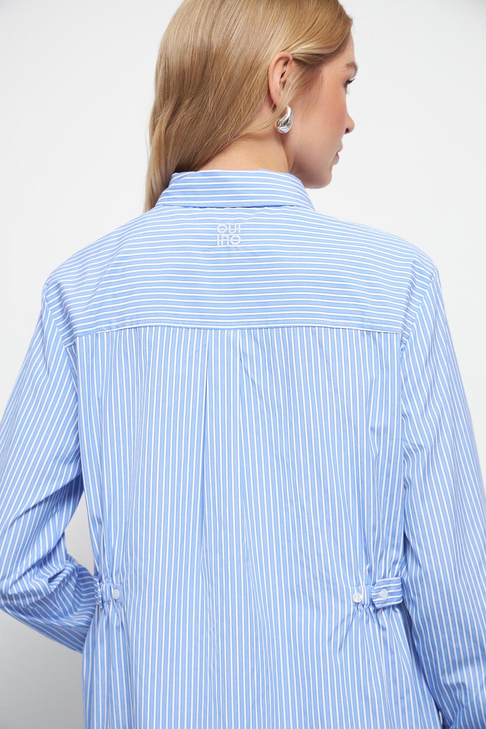 Рубашка Oui в полоску голубую