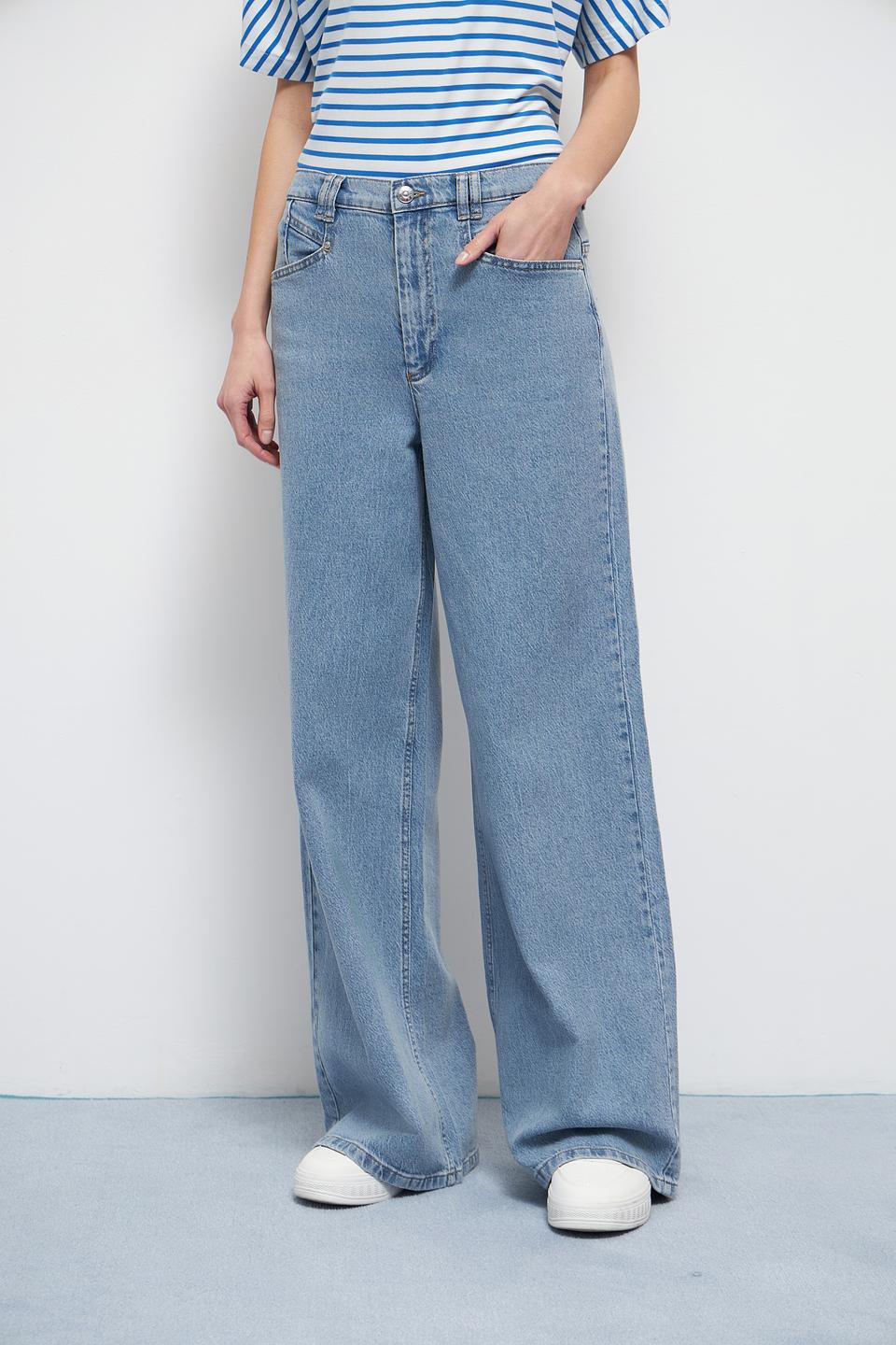 Джинсы широкого кроя Oui голубые