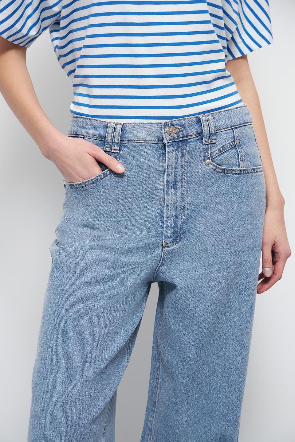 Джинсы широкого кроя Oui голубые