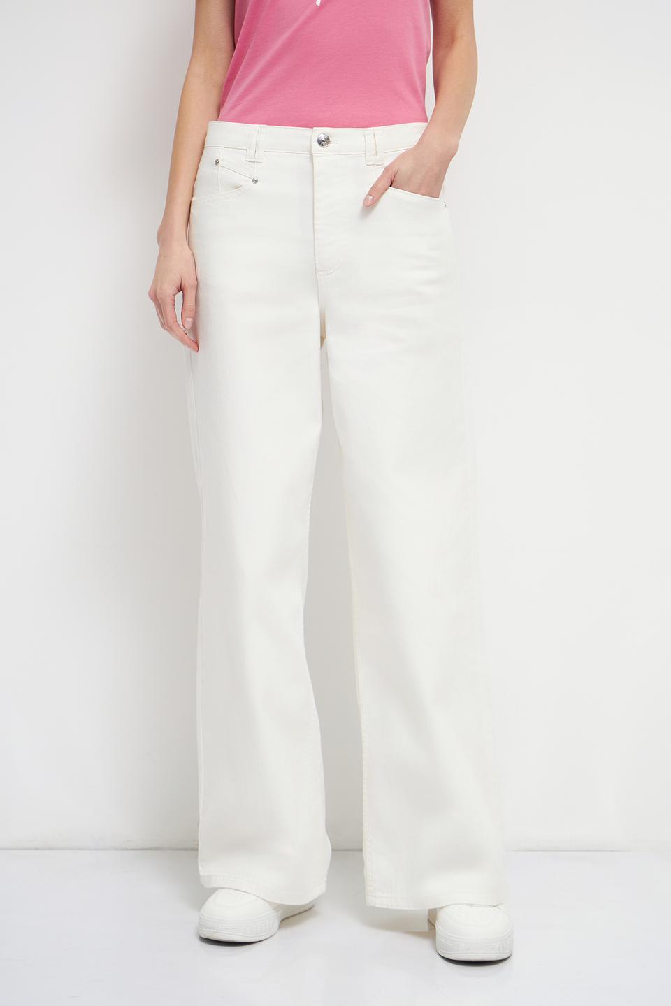 Джинсы широкого кроя Oui белые