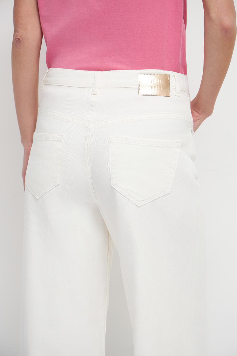 Джинсы широкого кроя Oui белые