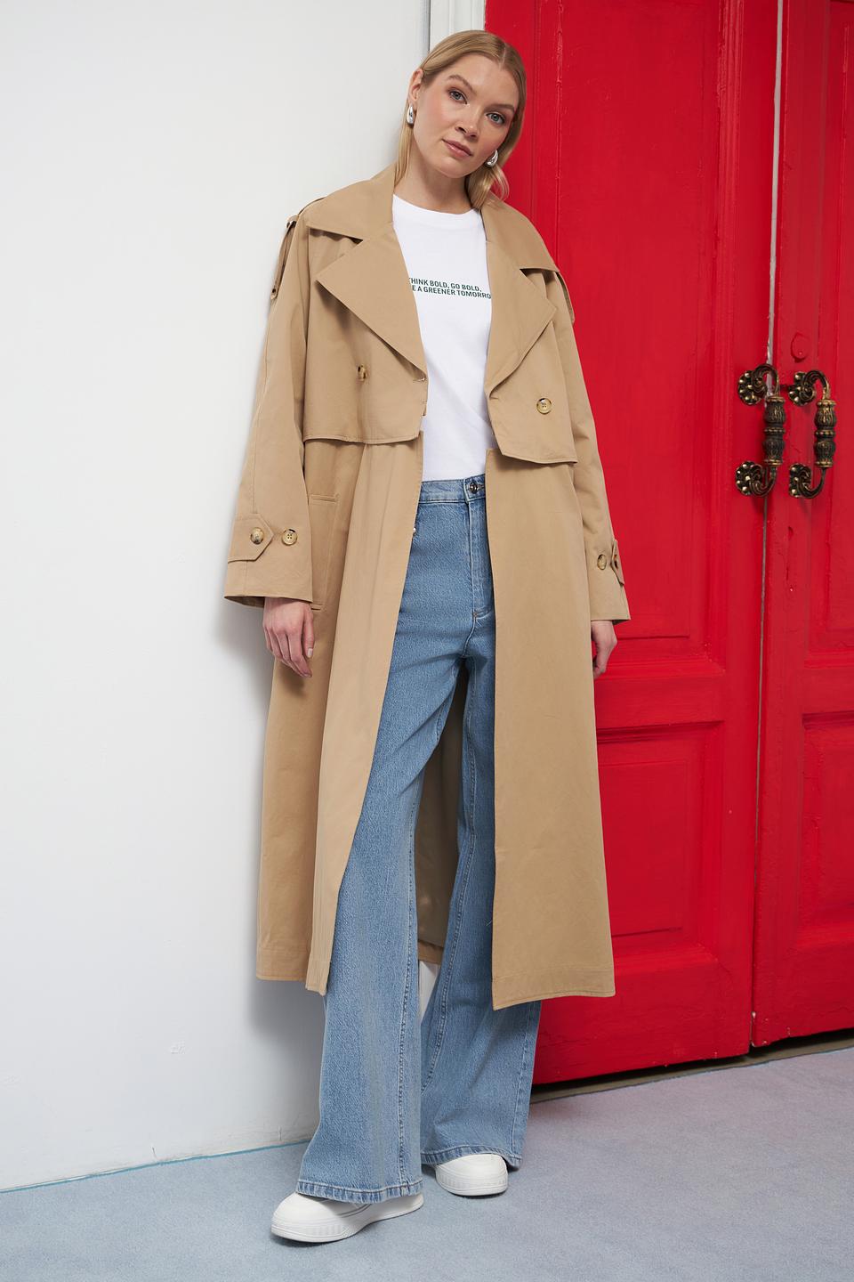 Плащ Oui бежевый