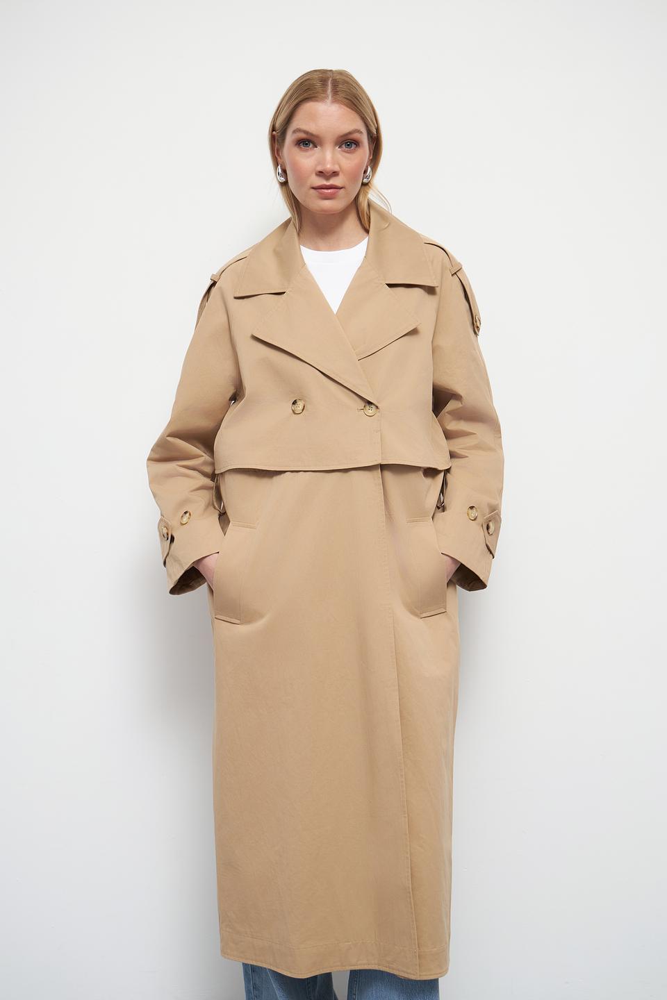 Плащ Oui бежевый