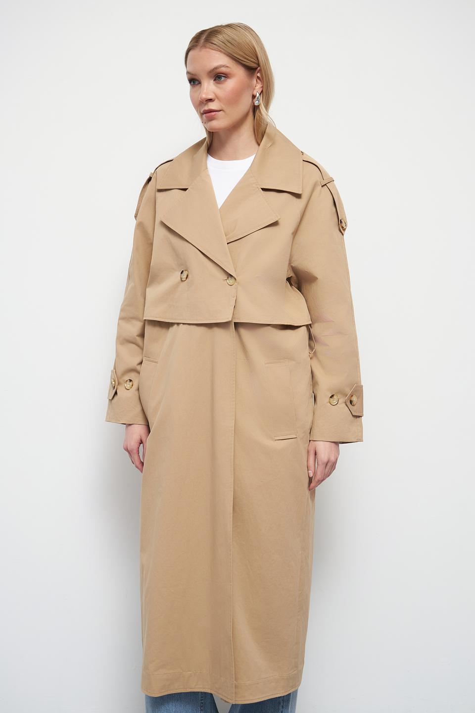 Плащ Oui бежевый