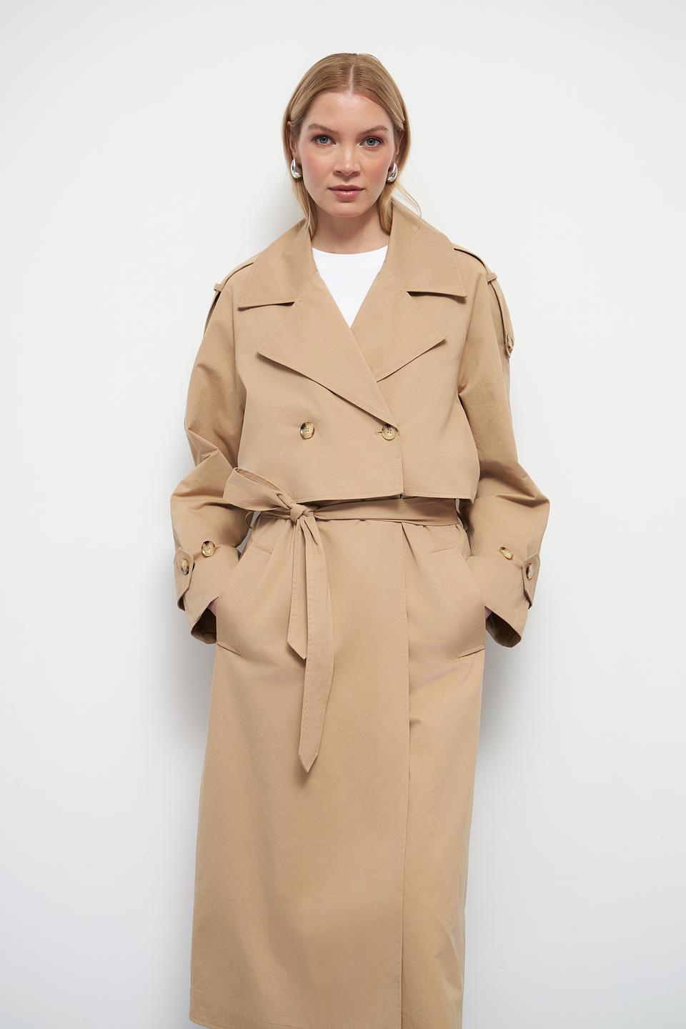 Плащ Oui бежевый