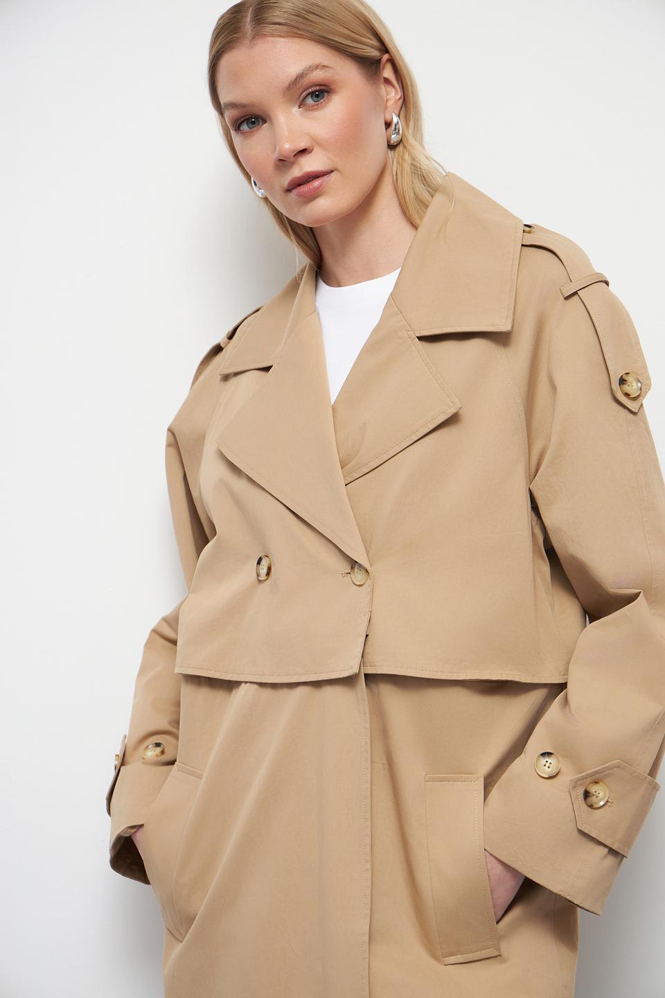 Плащ Oui бежевый