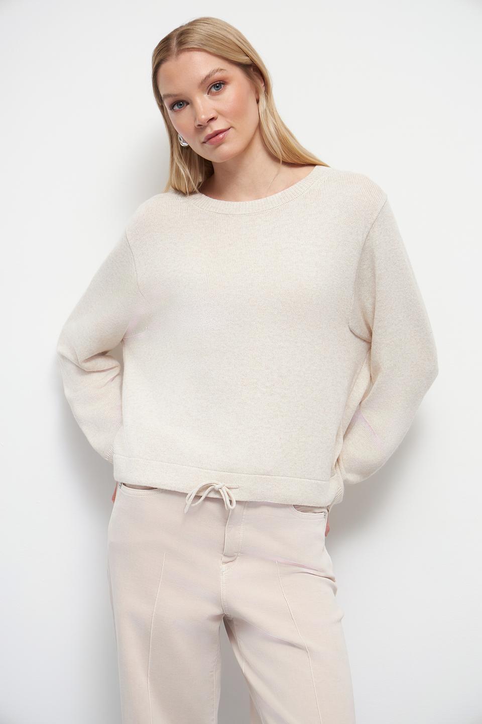 Пуловер Oui бежевый