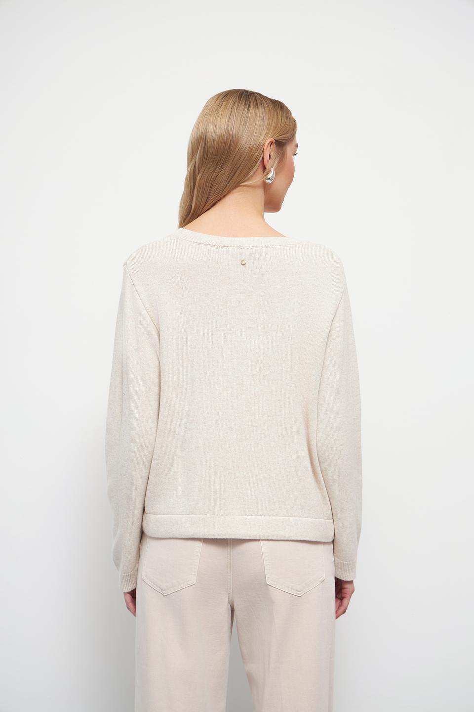 Пуловер Oui бежевый