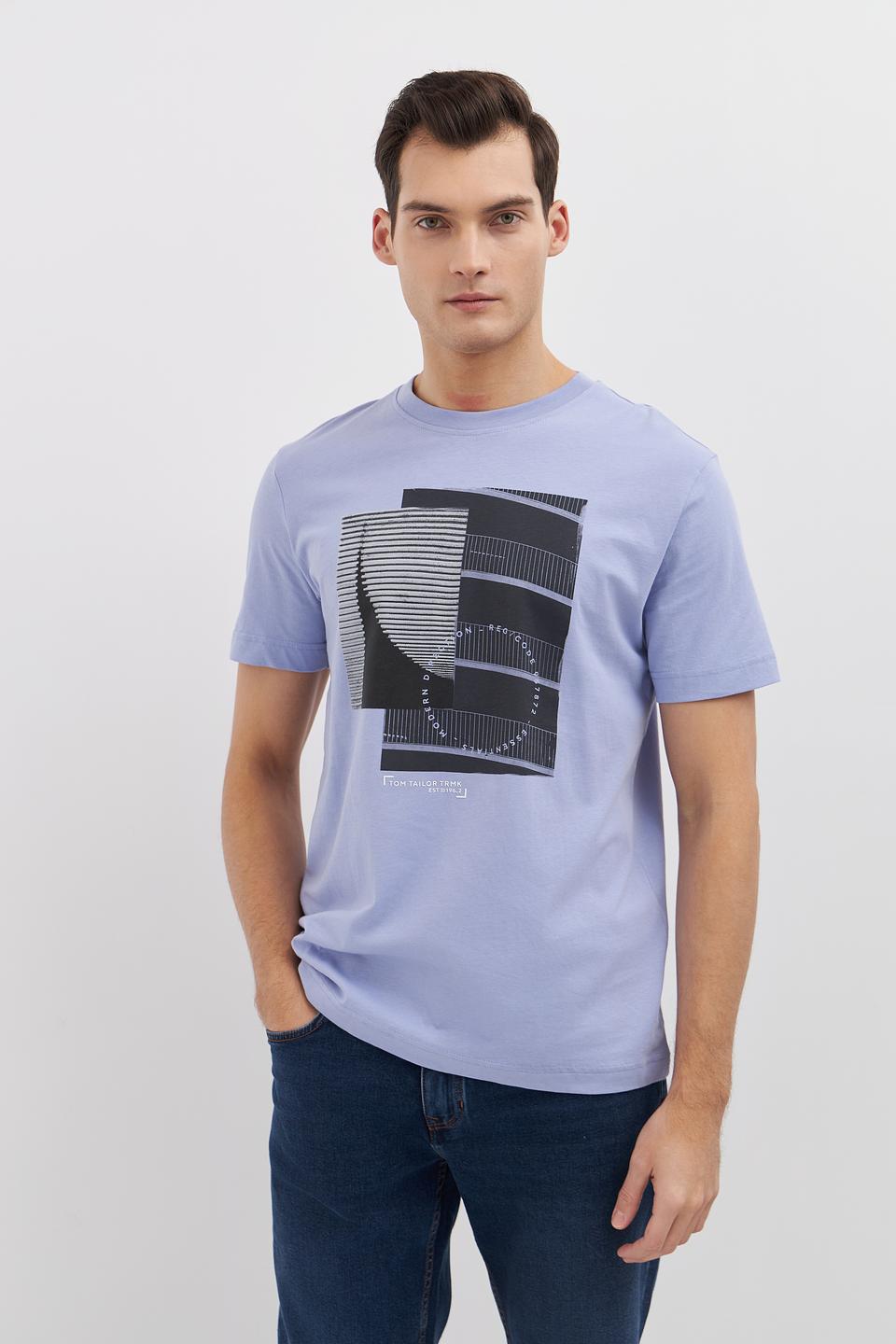 Футболка Tom Tailor с принтом лавандовый