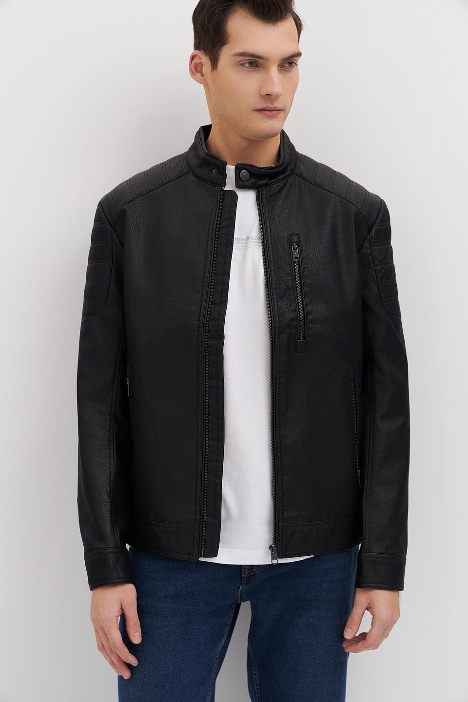 Куртка Tom Tailor кожаная чёрная