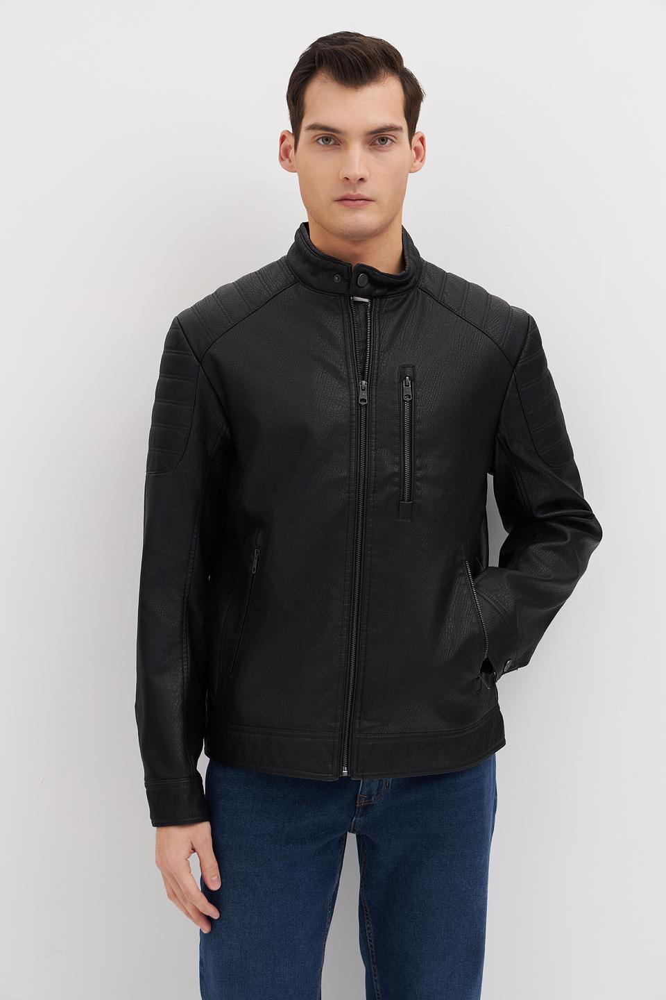 Куртка Tom Tailor кожаная чёрная