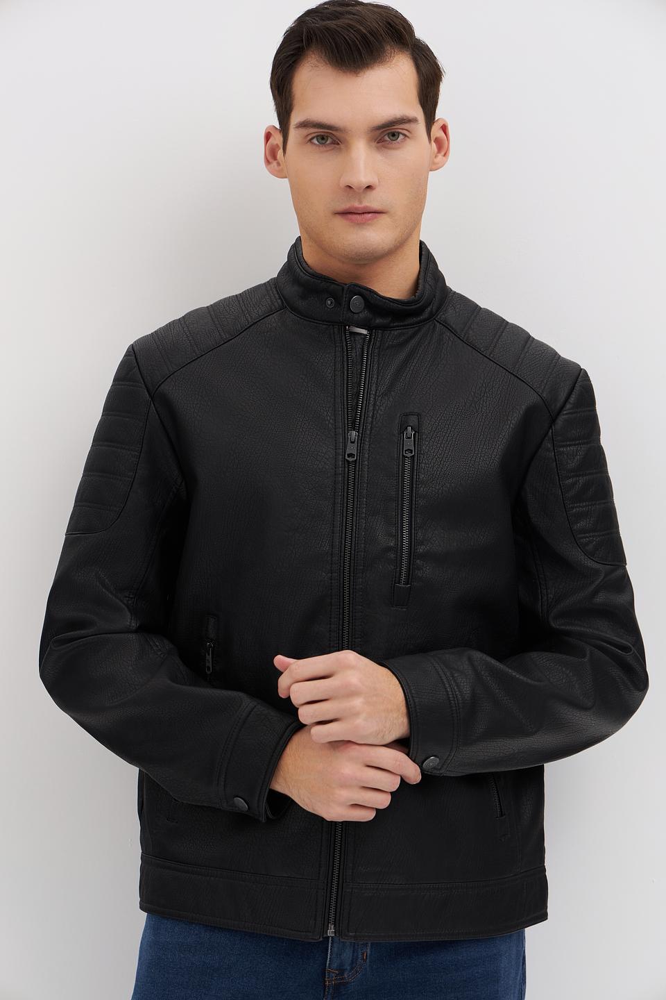 Куртка Tom Tailor кожаная чёрная