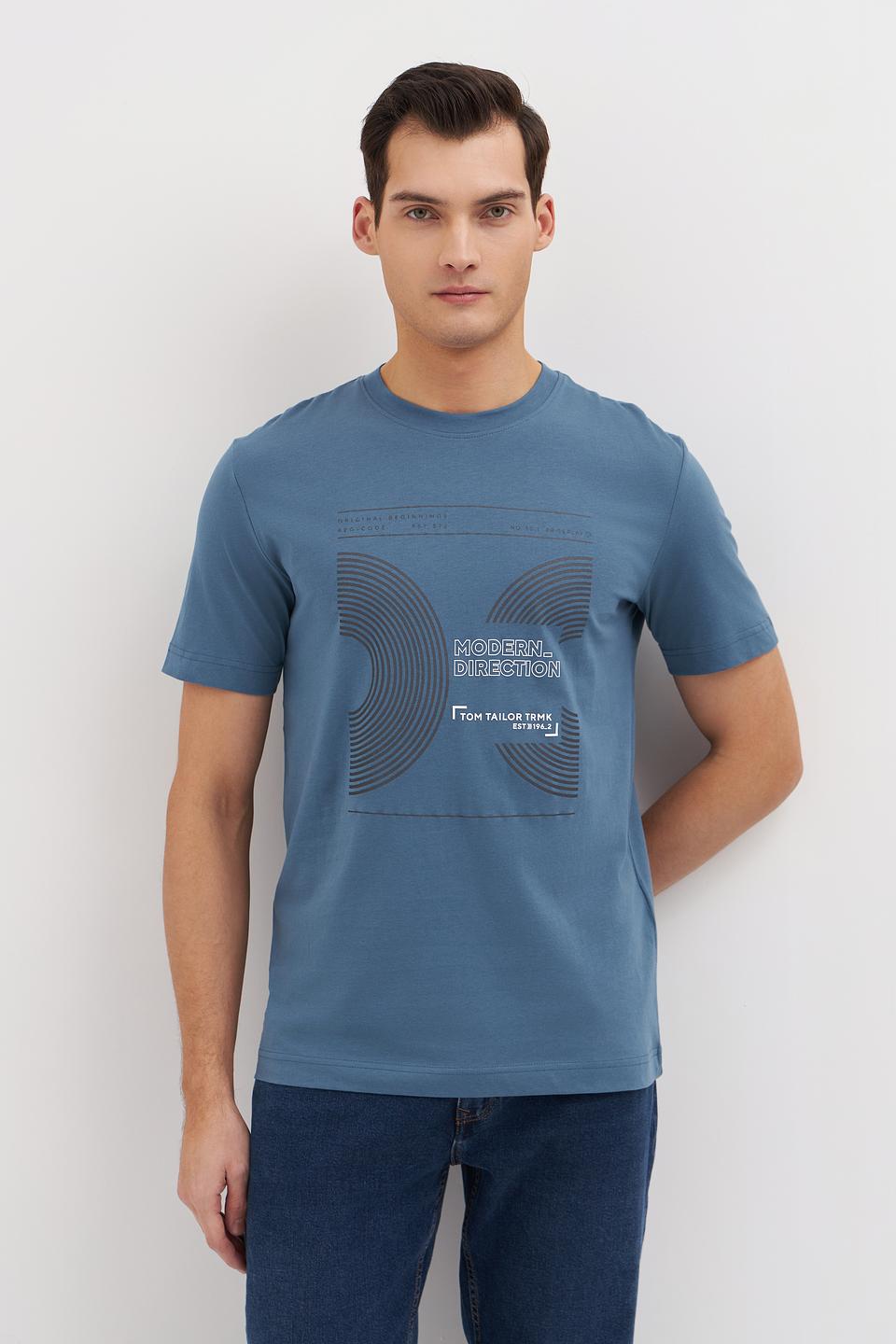 Футболка Tom Tailor graphic голубая
