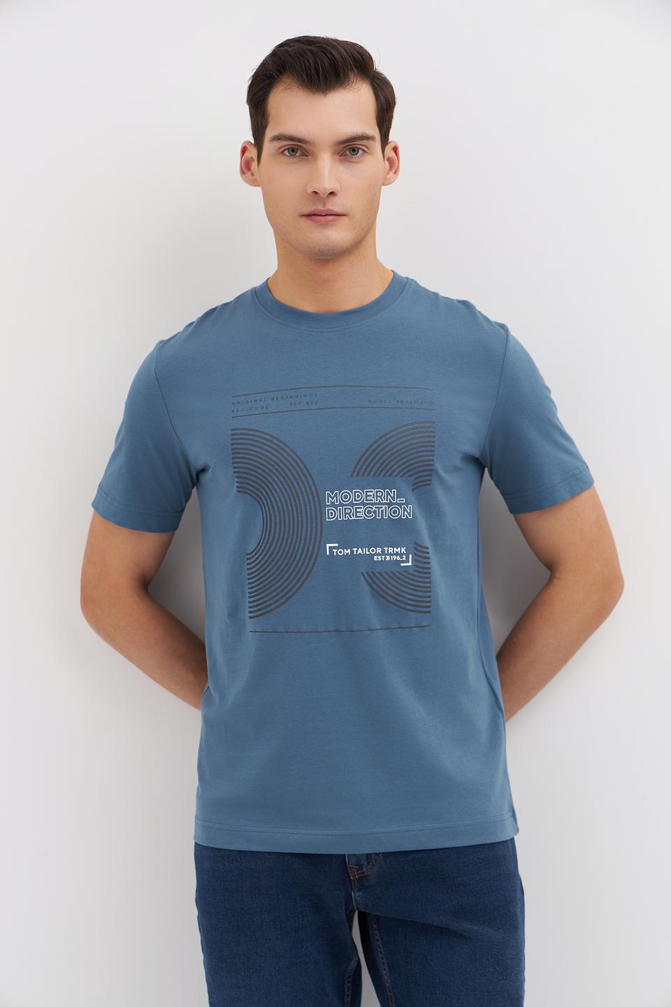 Футболка Tom Tailor graphic голубая