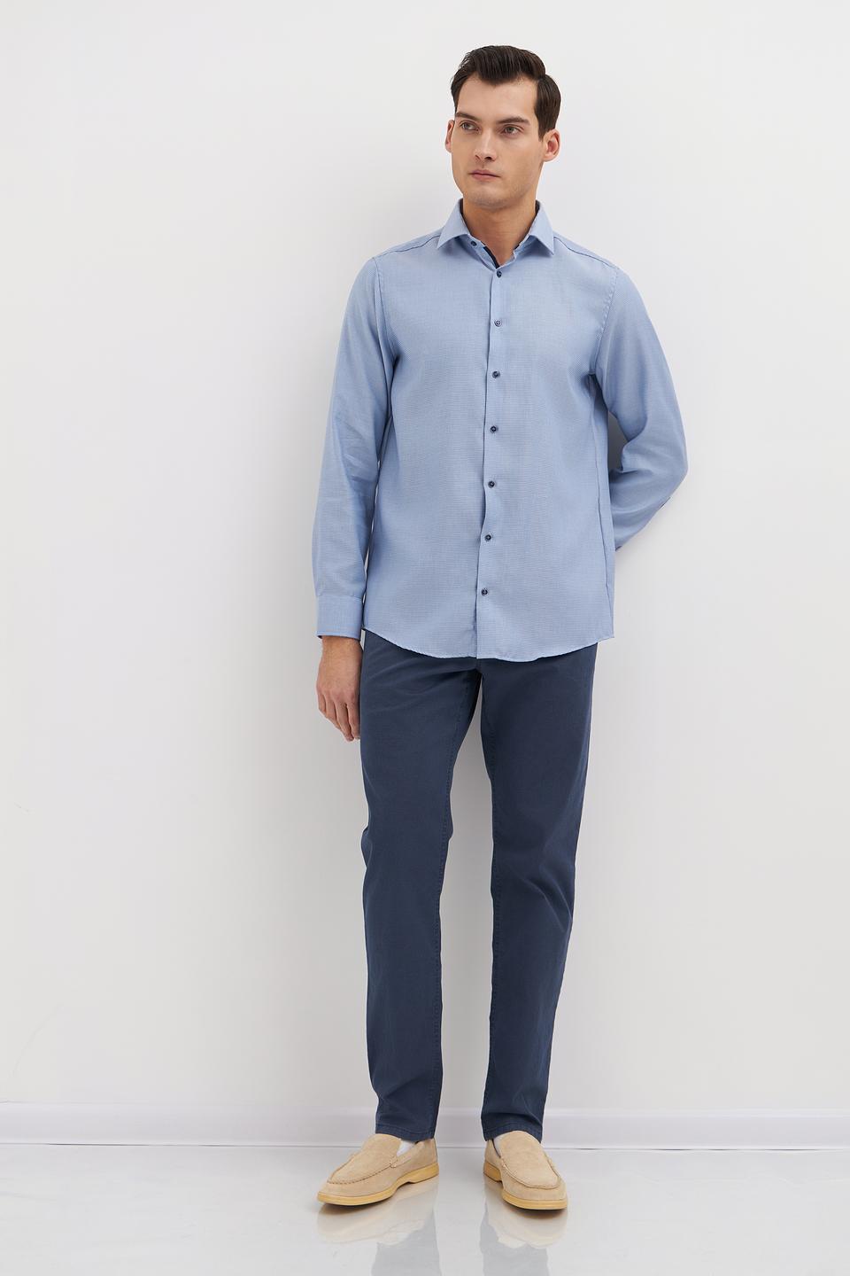 Рубашка Venti мужская голубая в мелкий рисунок
