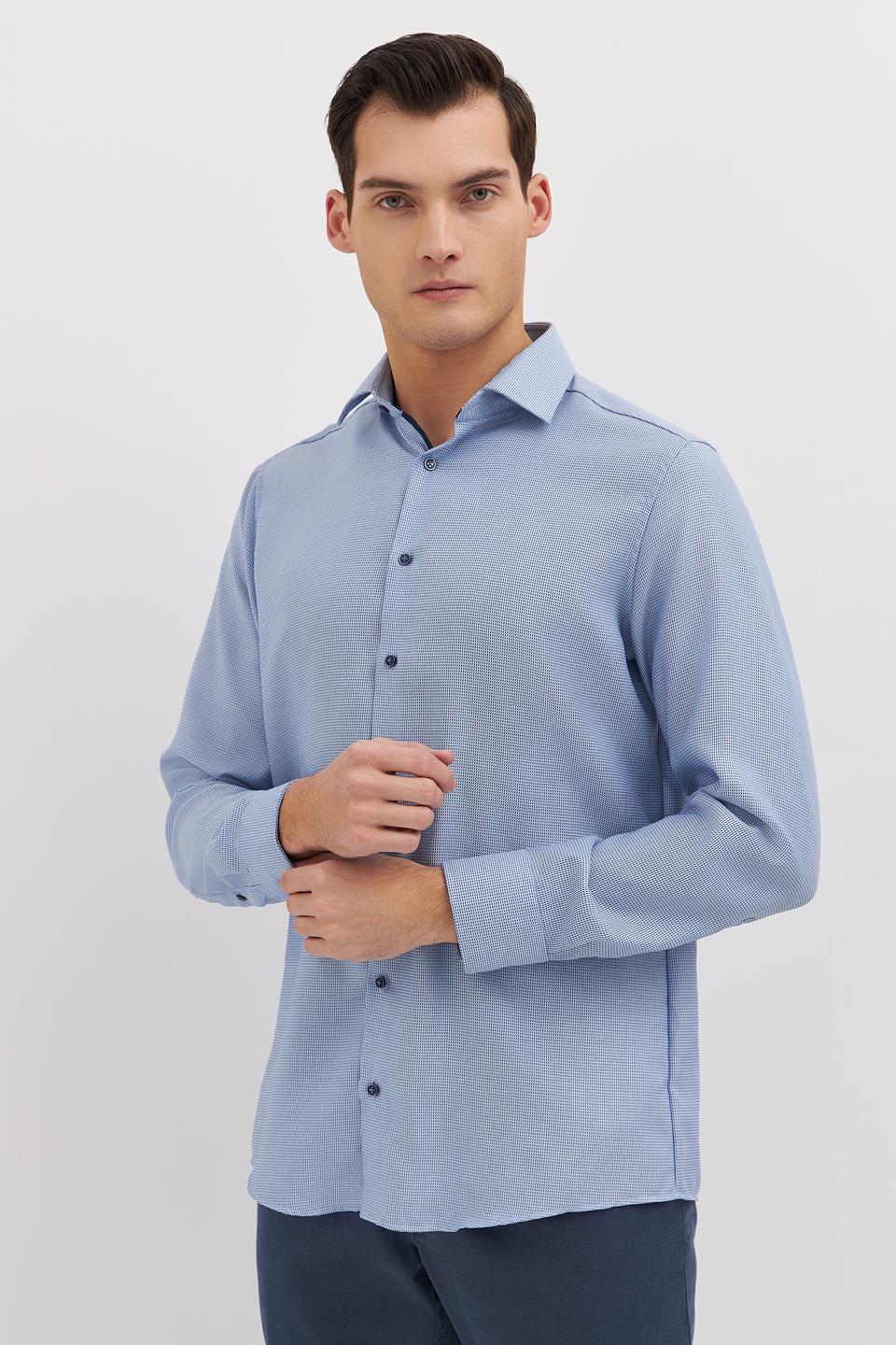 Рубашка Venti мужская голубая в мелкий рисунок