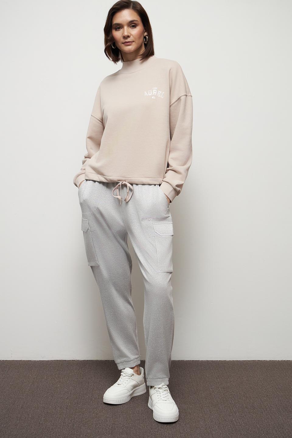 Пуловер Marc Aurel с логотипом бежевый