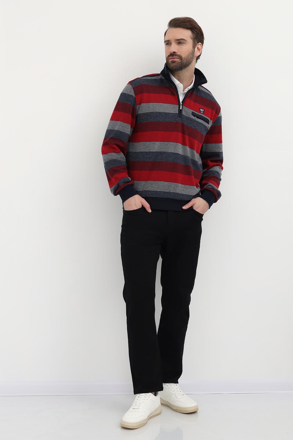 Джемпер Monte Carlo в полоску красный