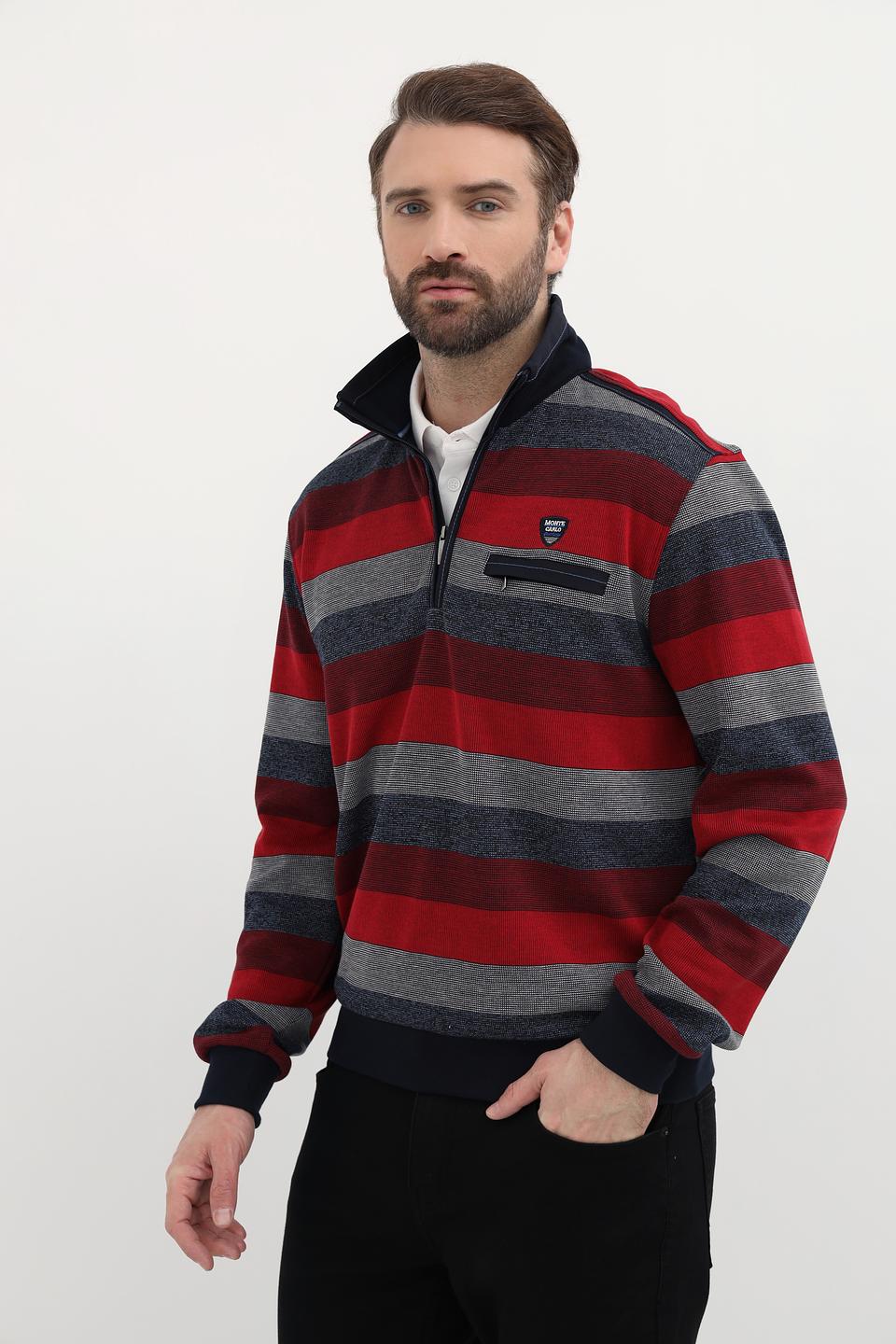 Джемпер Monte Carlo в полоску красный