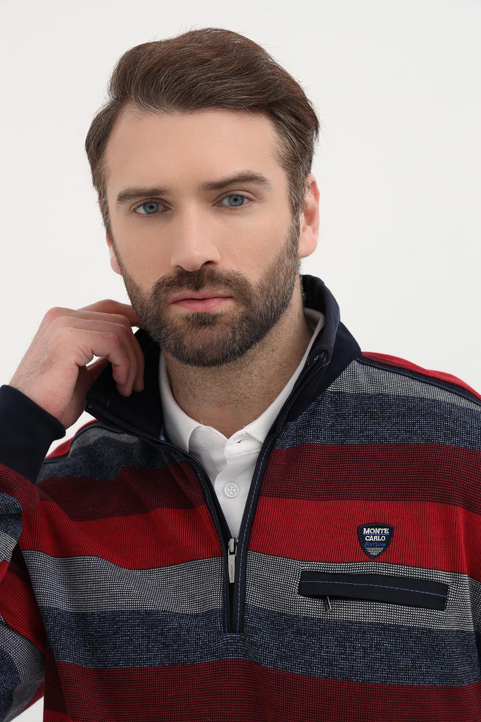 Джемпер Monte Carlo в полоску красный