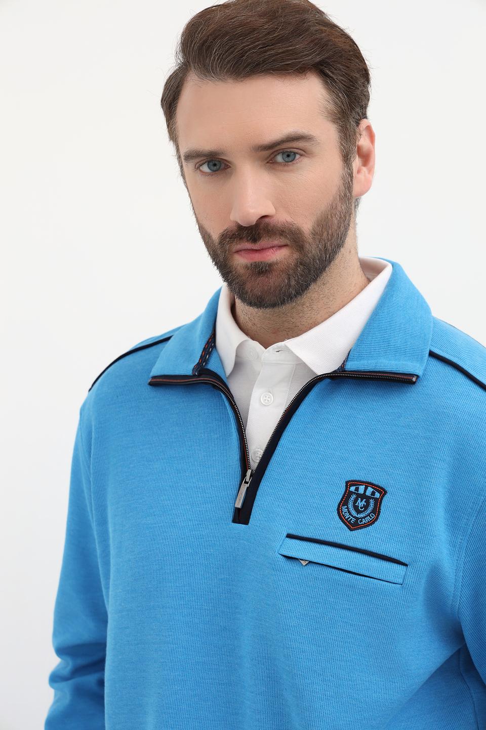 Джемпер Monte Carlo голубой с молнией