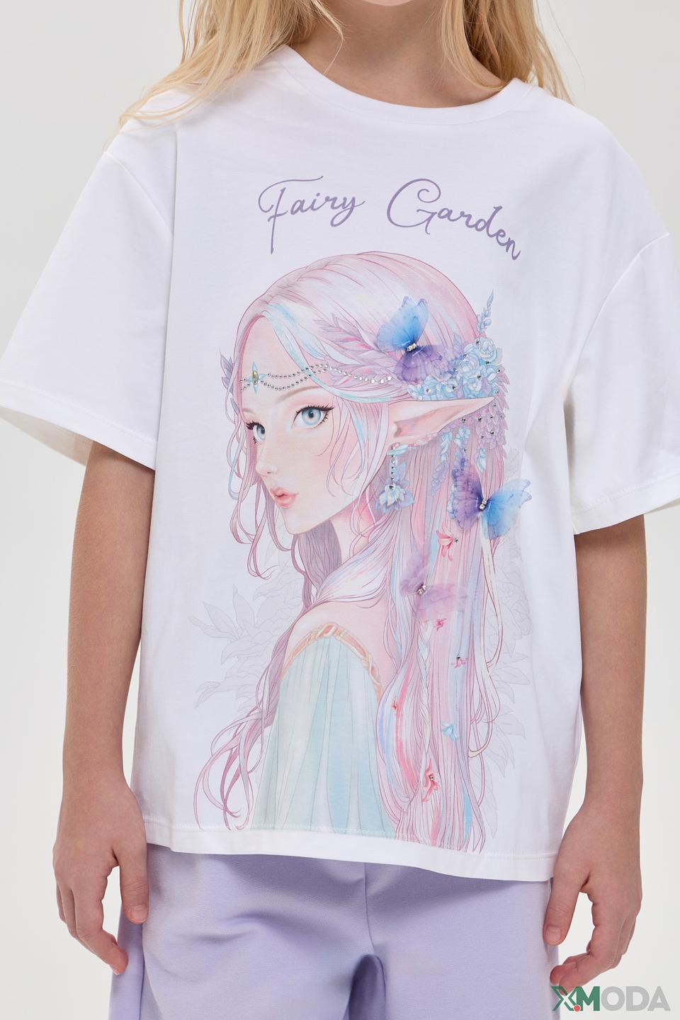 Белая футболка Choupette для девочки с принтом