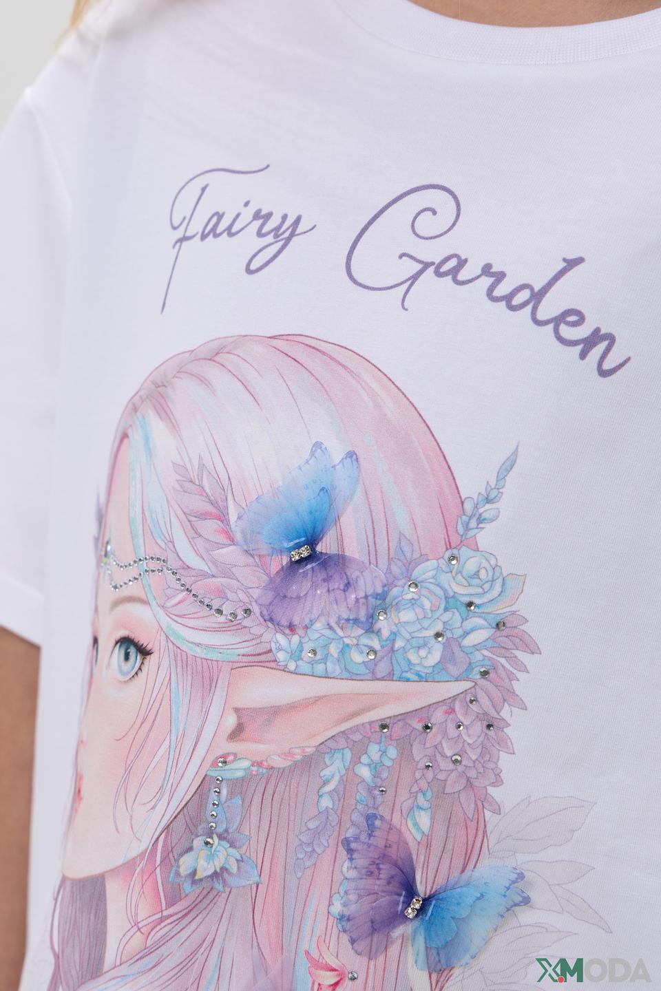 Белая футболка Choupette для девочки с принтом