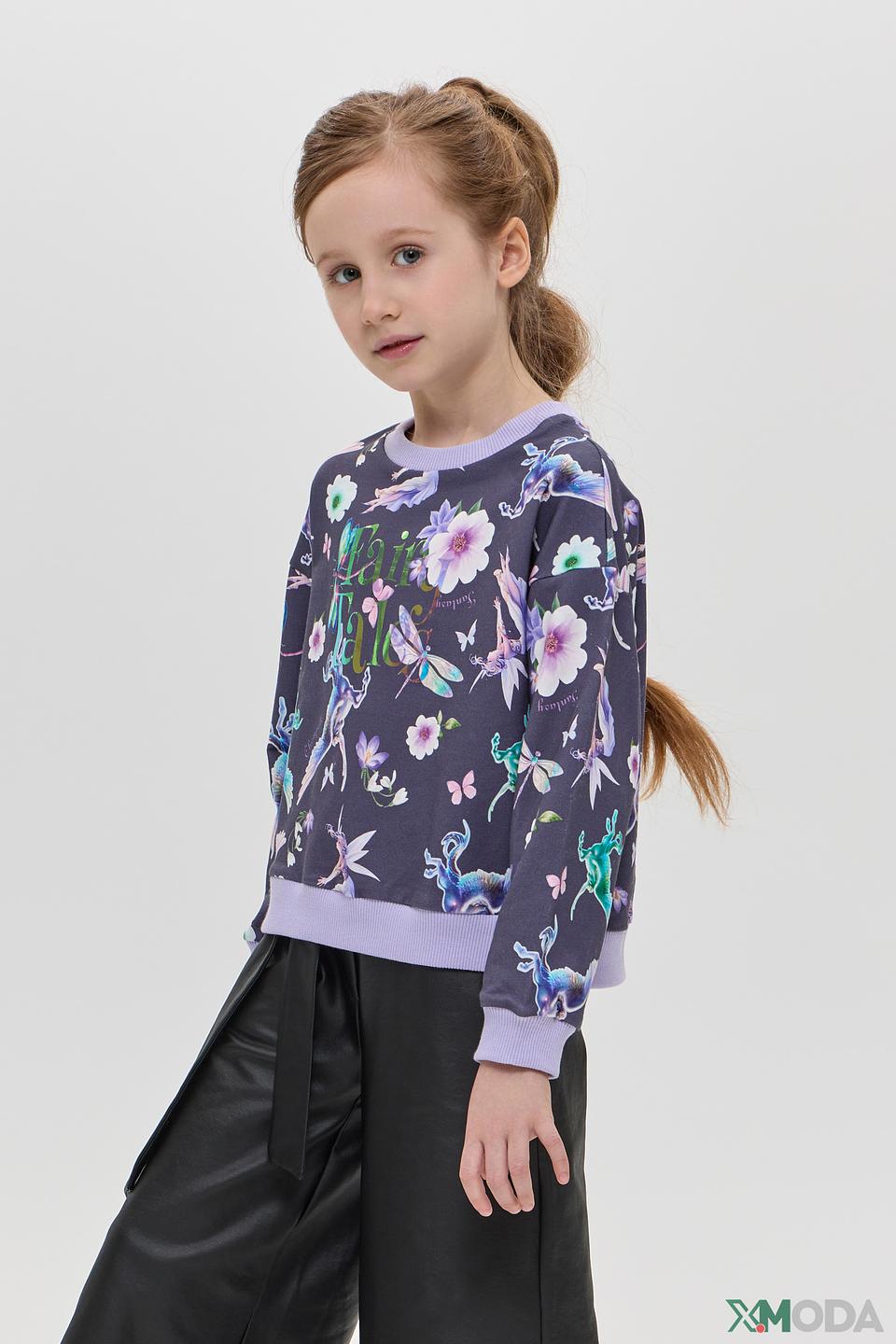 Джемпер Choupette, фиолетовый, сказочный принт