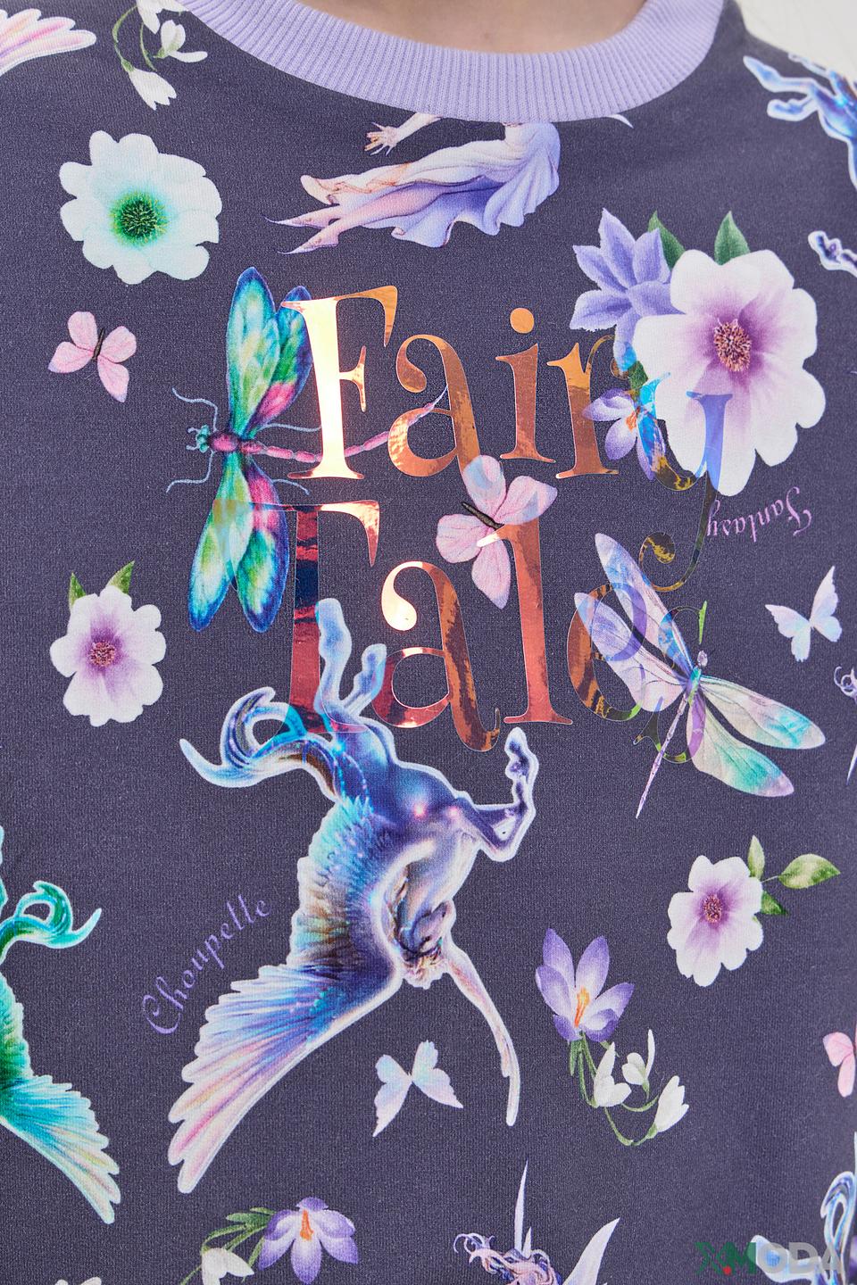 Джемпер Choupette, фиолетовый, сказочный принт