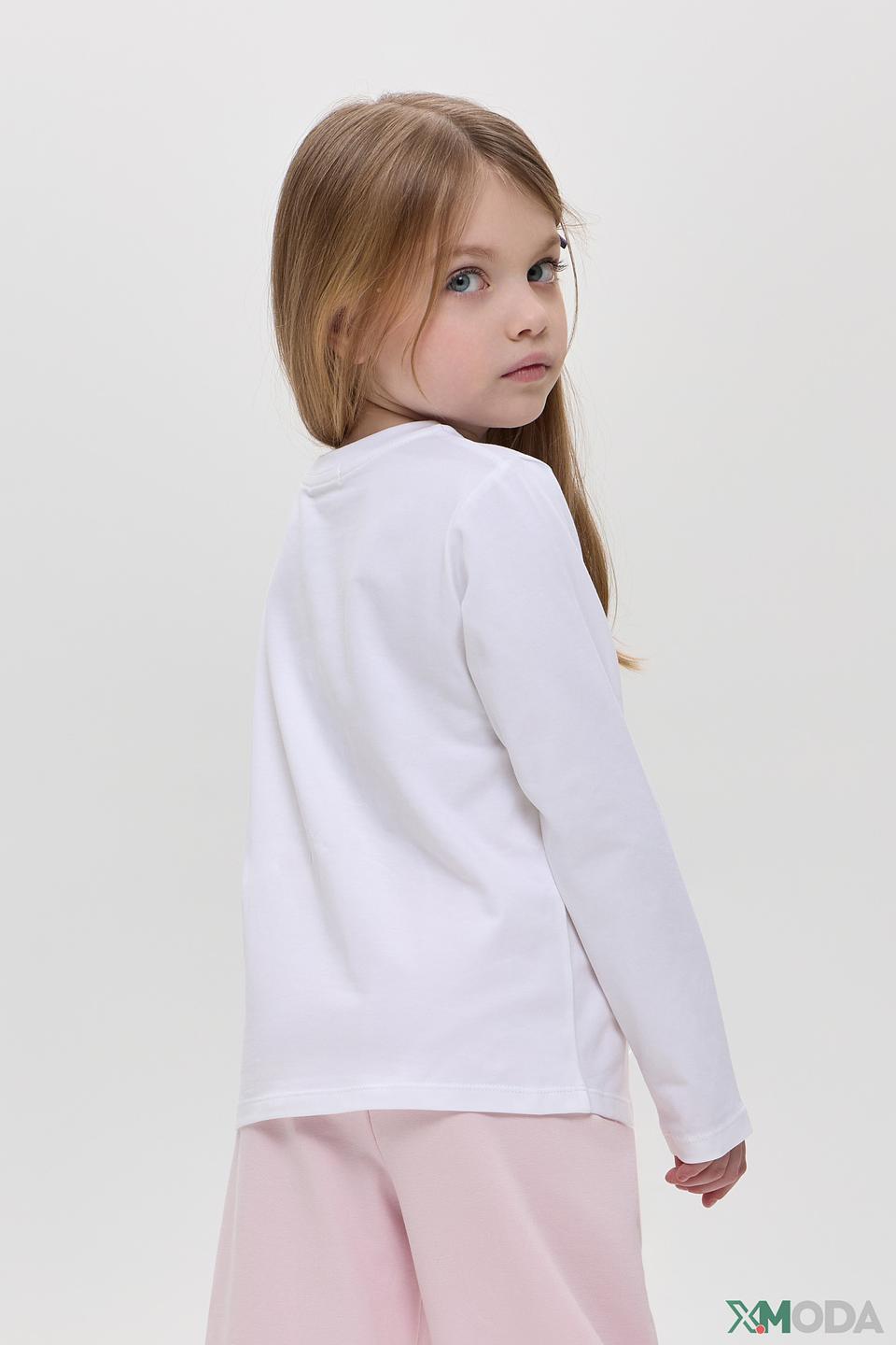 Лонгслив для девочки Choupette, белый с единорогом