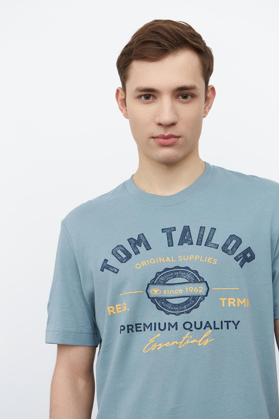 Футболка Tom Tailor голубая с принтом