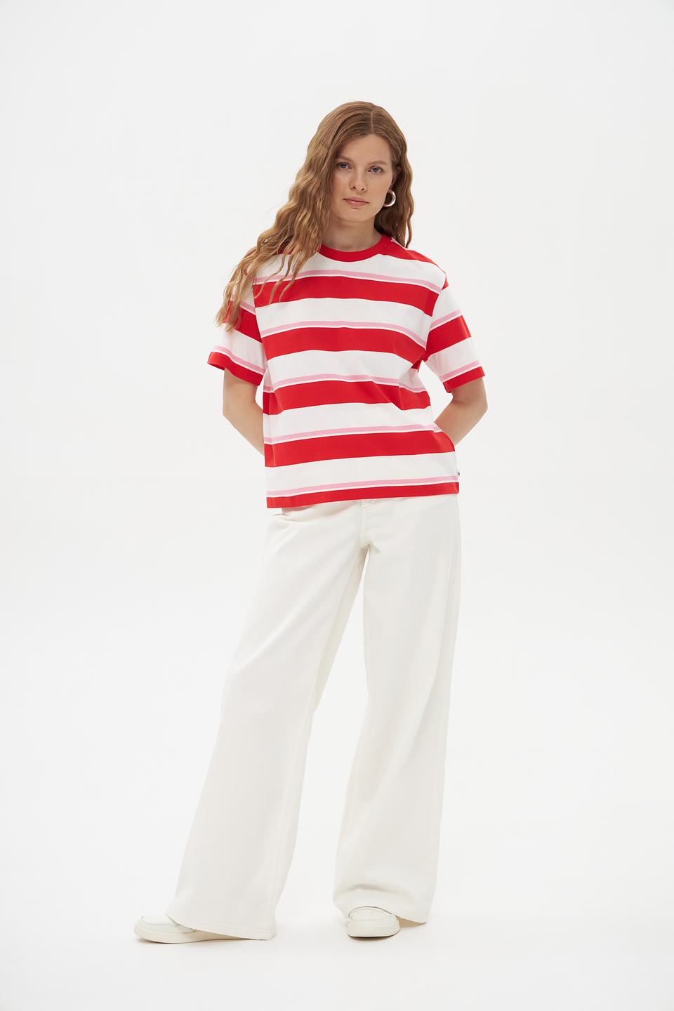 Футболка Tom Tailor полоска красная