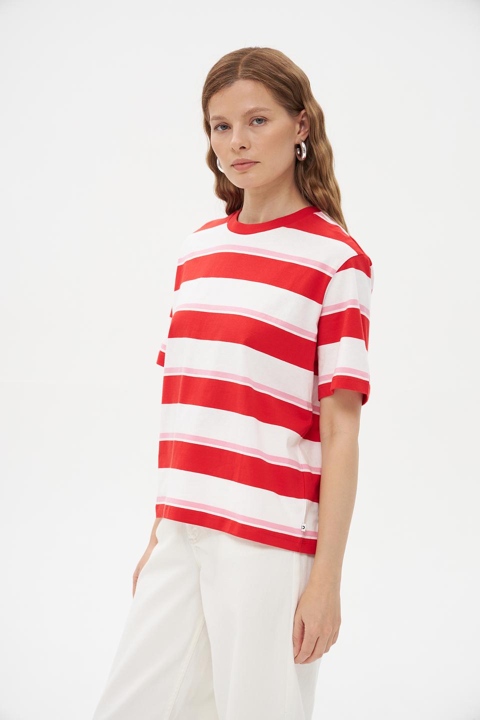 Футболка Tom Tailor полоска красная