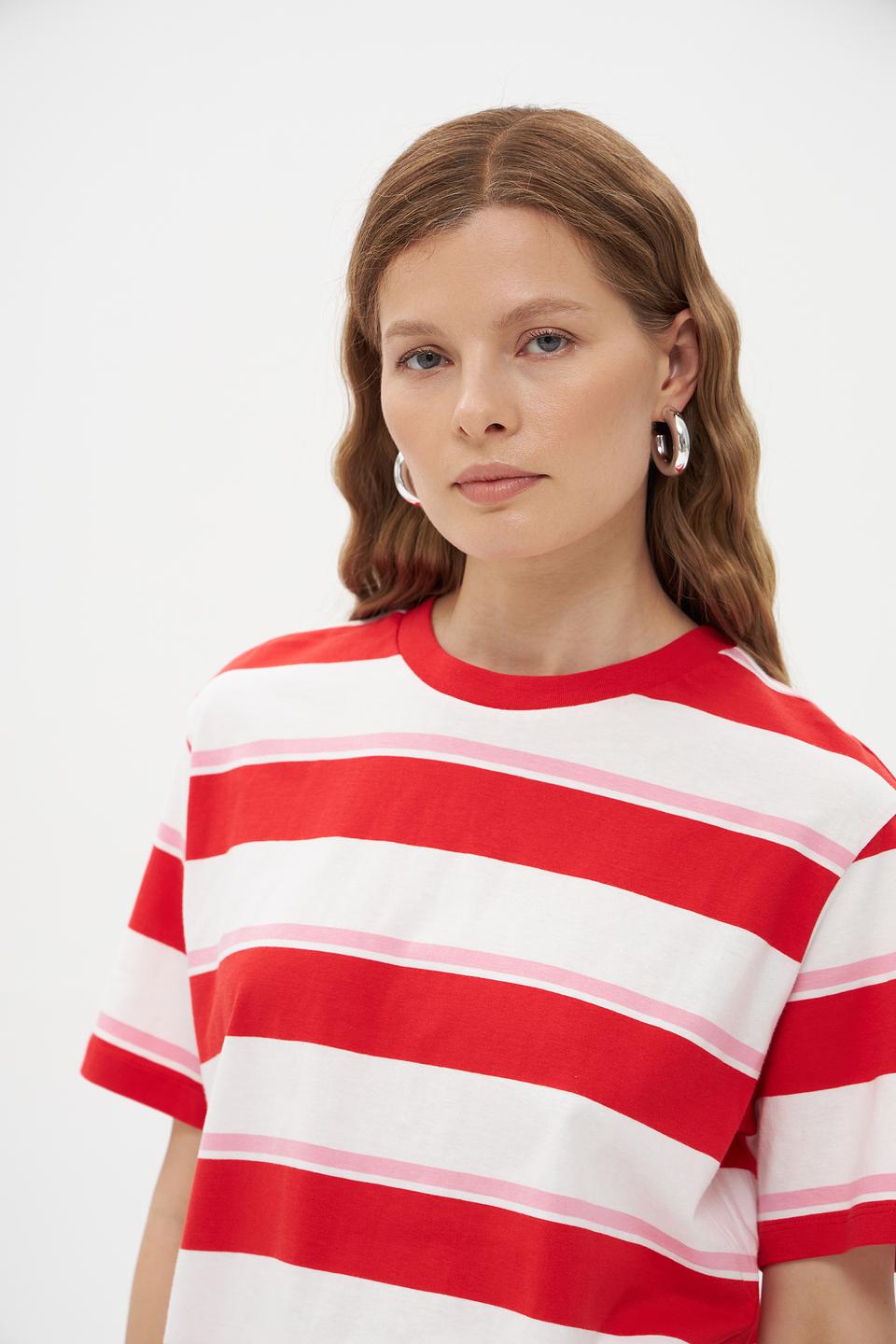 Футболка Tom Tailor полоска красная