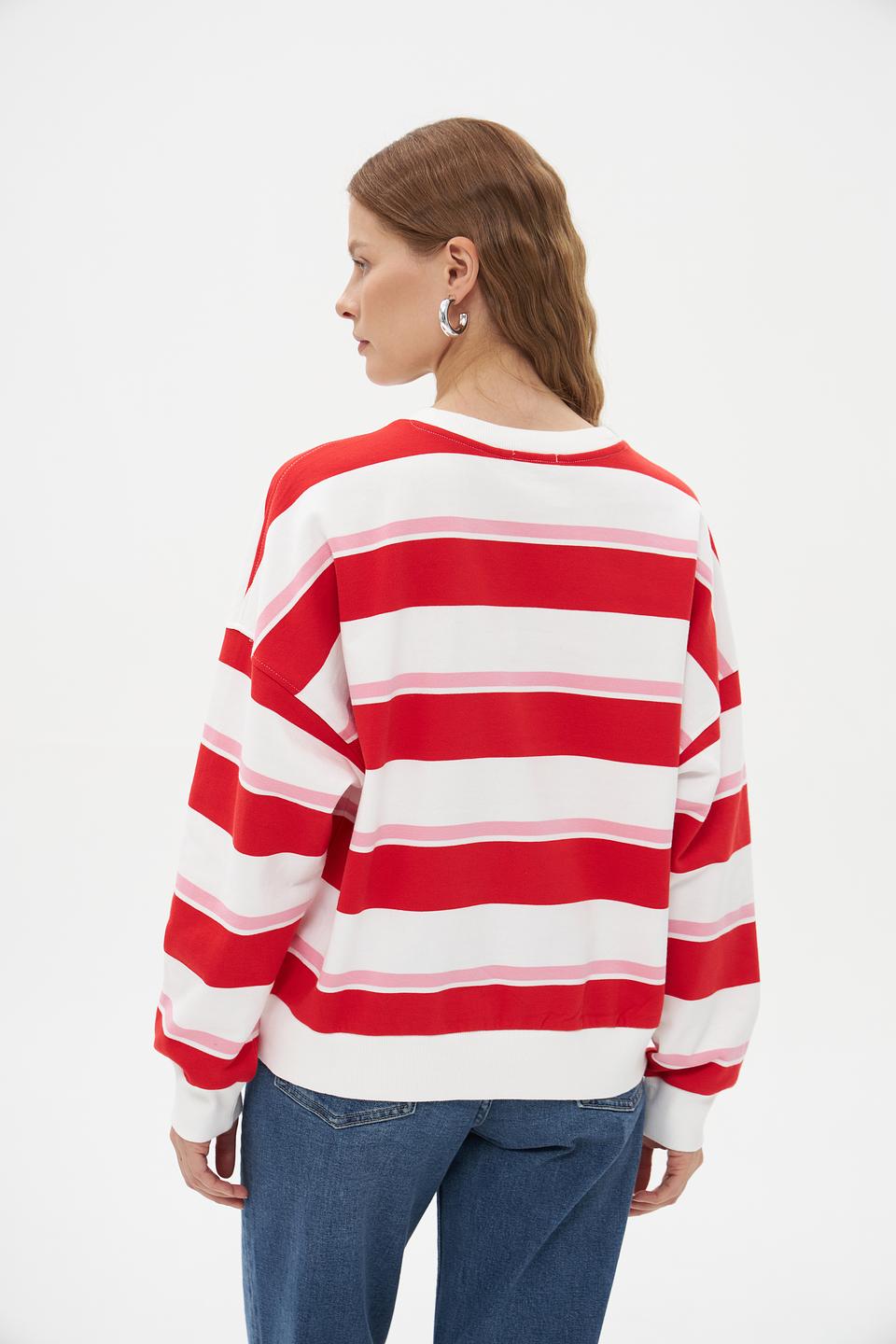 Пуловер Tom Tailor в полоску красный