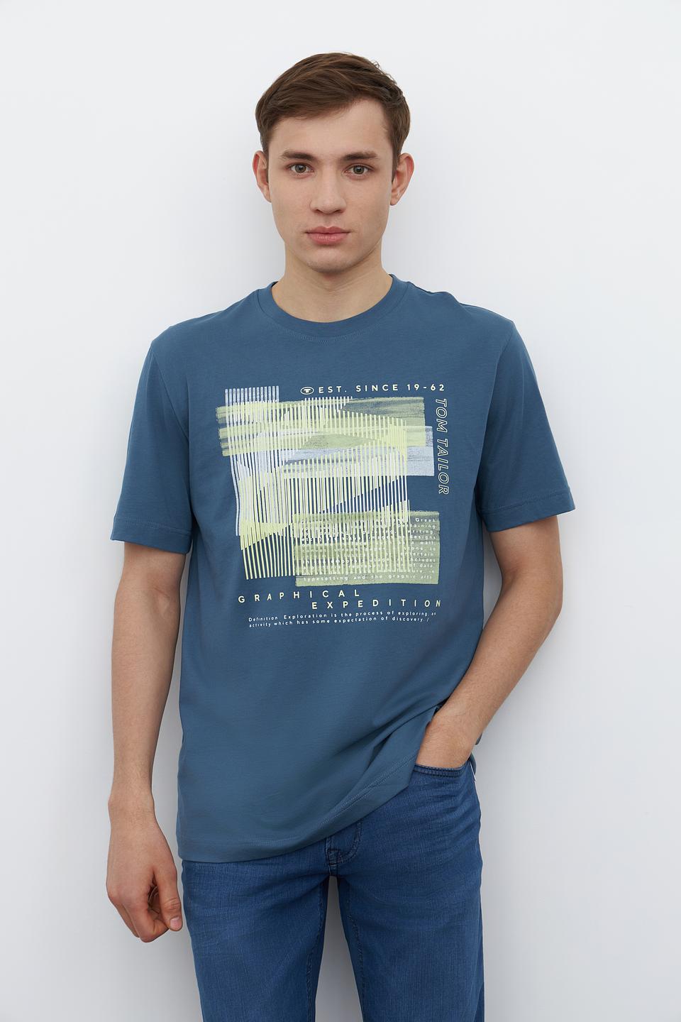Футболка Tom Tailor графичный синий