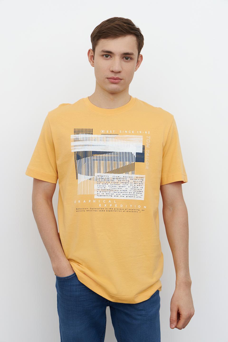 Футболка Tom Tailor с принтом горчичный