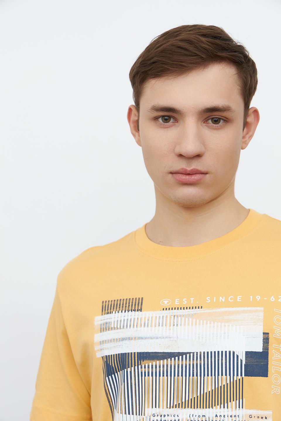 Футболка Tom Tailor с принтом горчичный