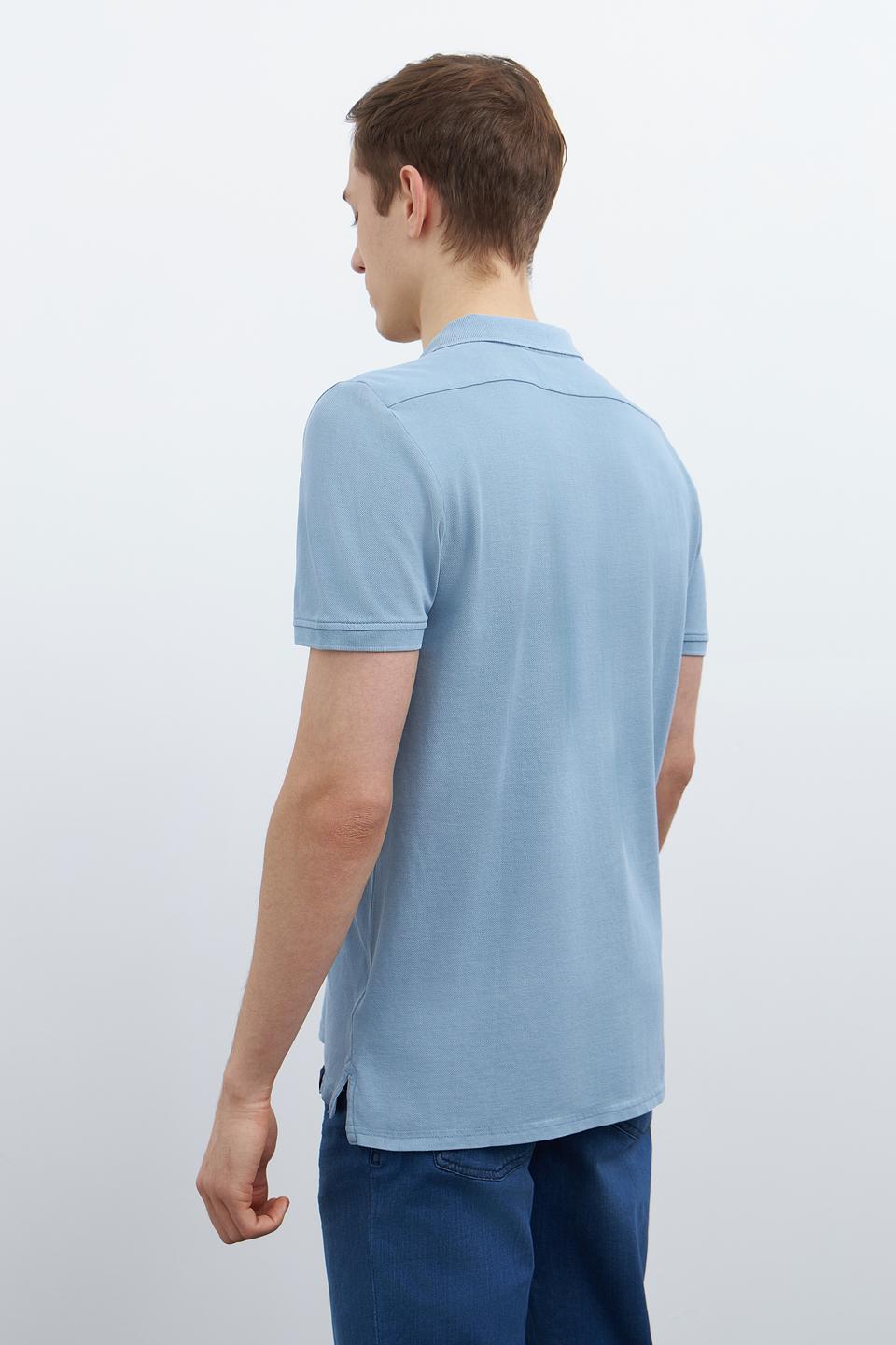 Поло Time Zone голубое