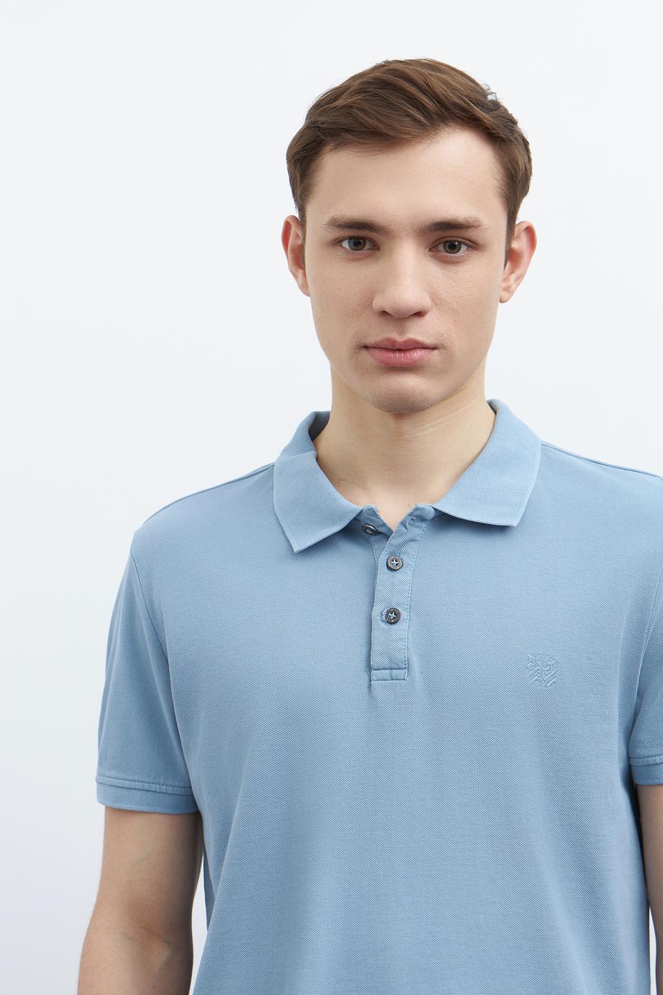 Поло Time Zone голубое