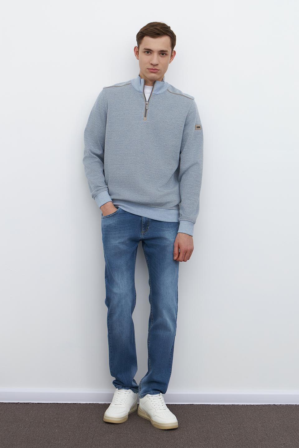 Джемпер Bugatti с молнией голубой