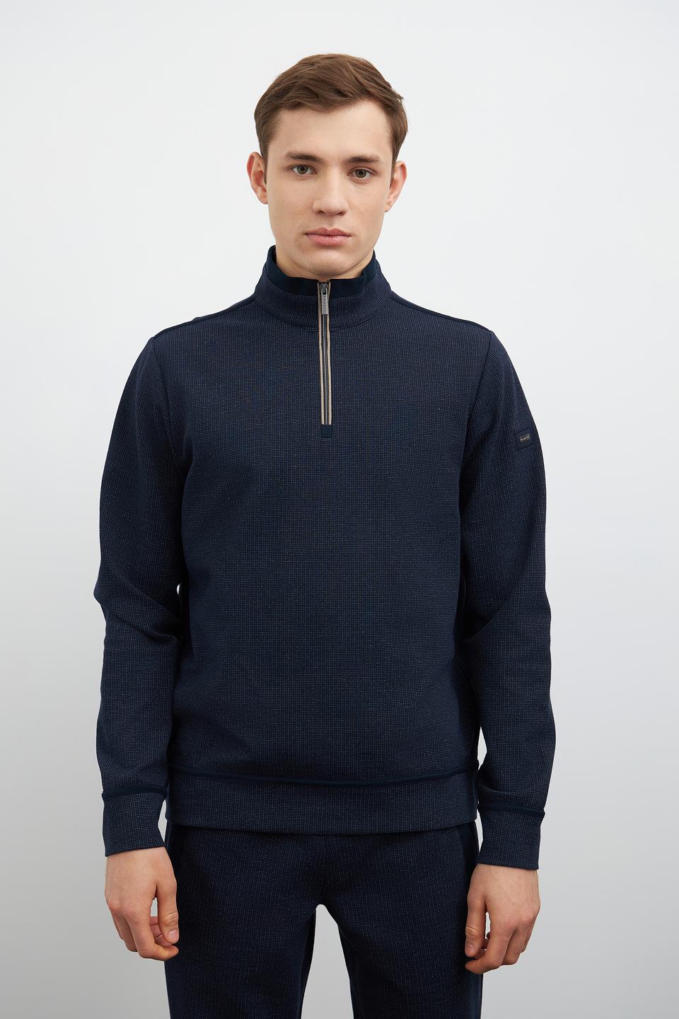 Джемпер Bugatti с молнией темно-синий