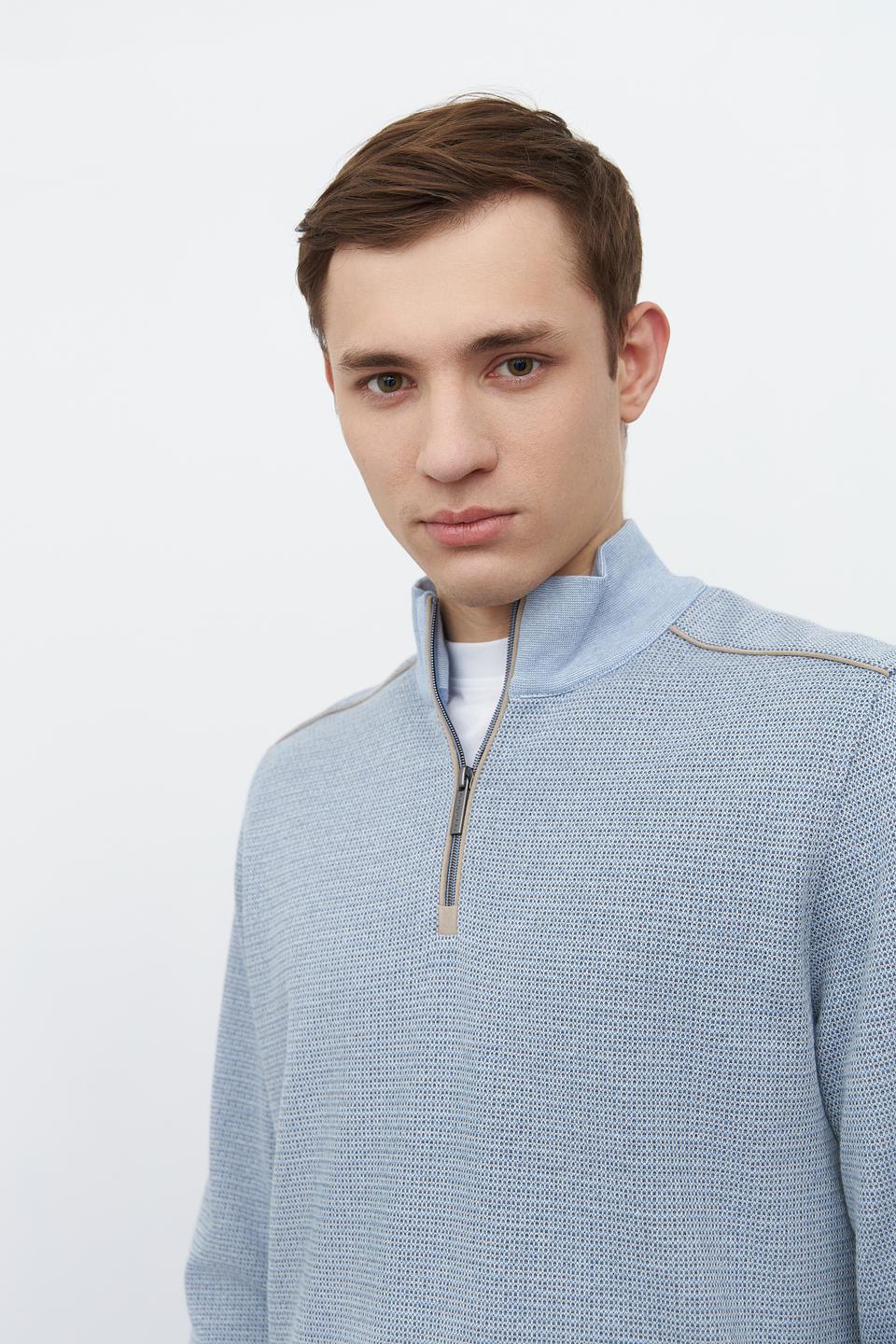 Джемпер Bugatti с молнией голубой