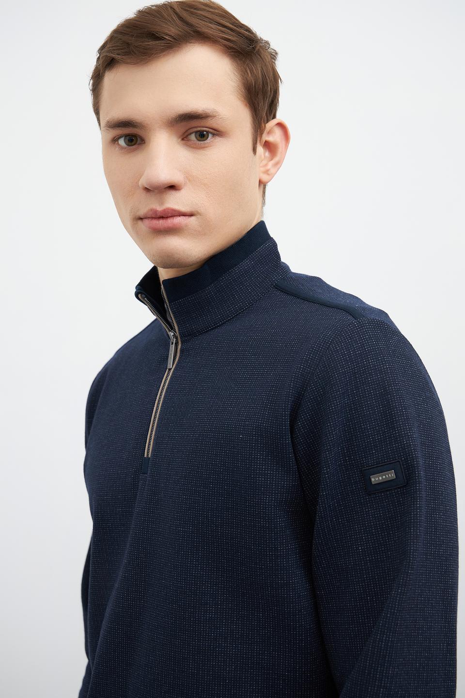Джемпер Bugatti с молнией темно-синий