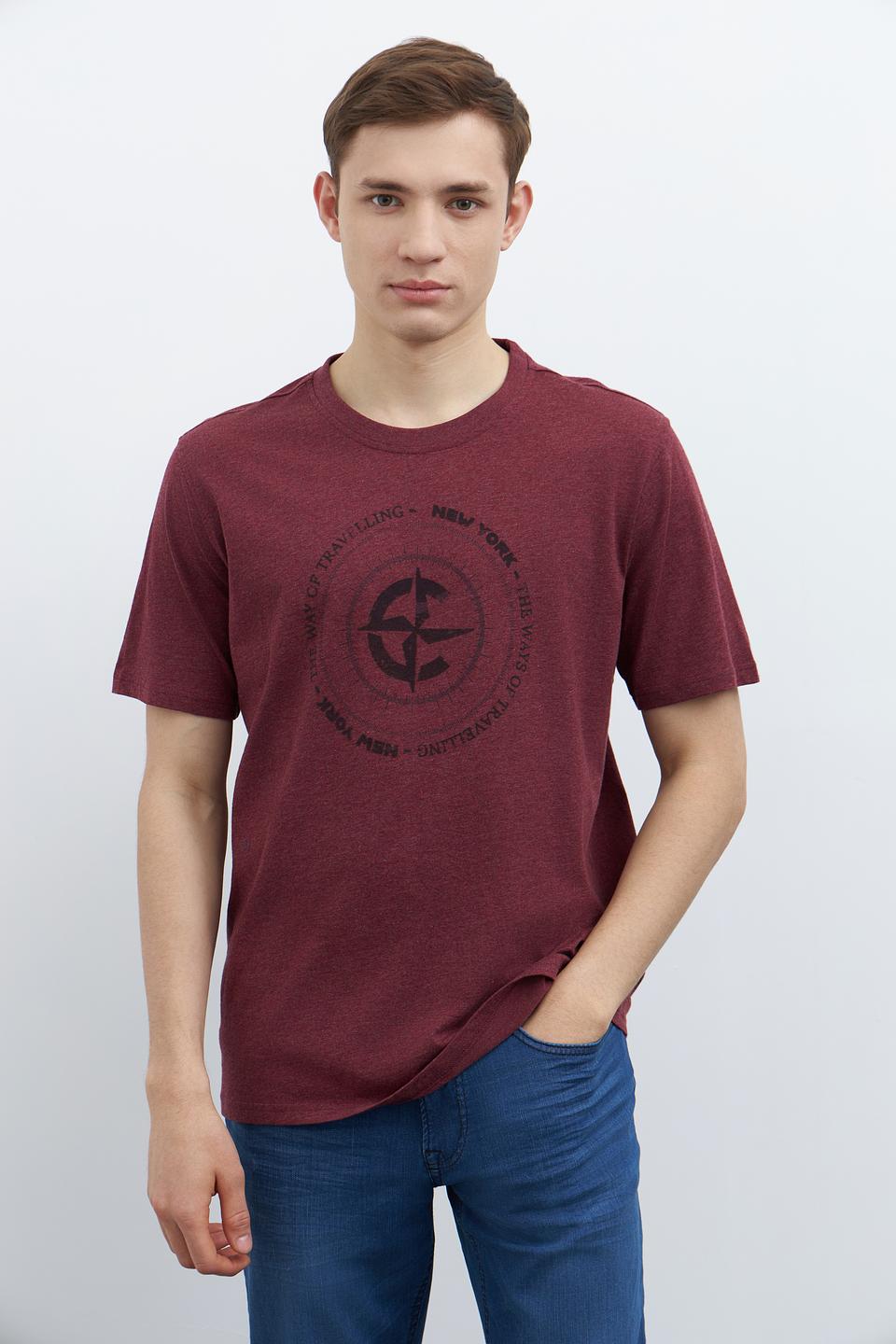 Футболка Casa Moda с принтом бордовый