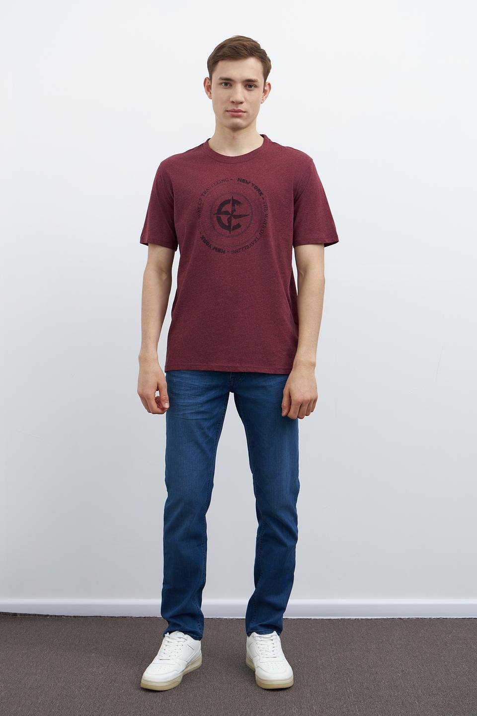 Футболка Casa Moda с принтом бордовый