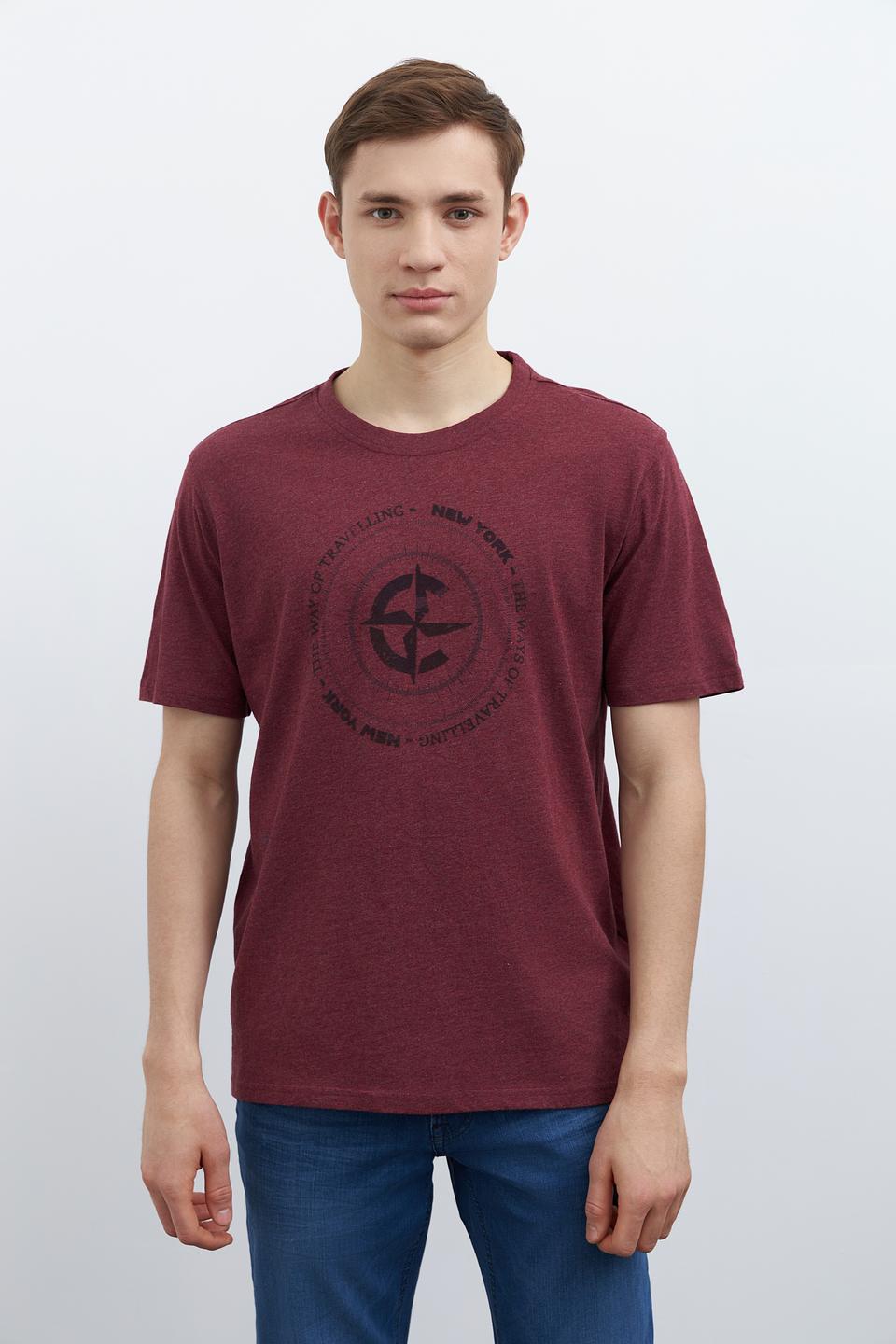 Футболка Casa Moda с принтом бордовый