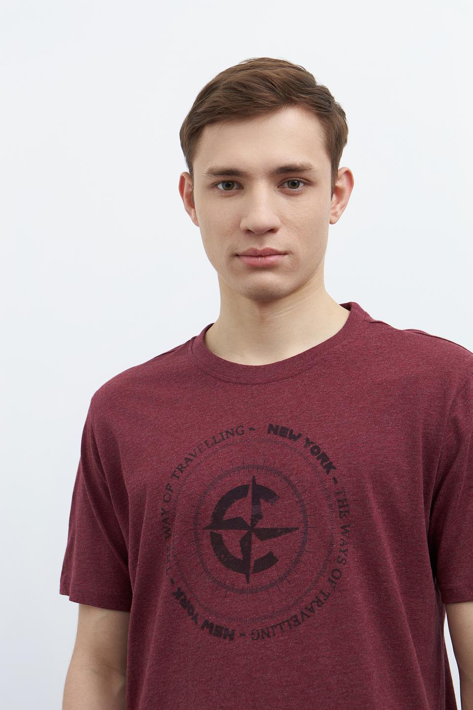 Футболка Casa Moda с принтом бордовый