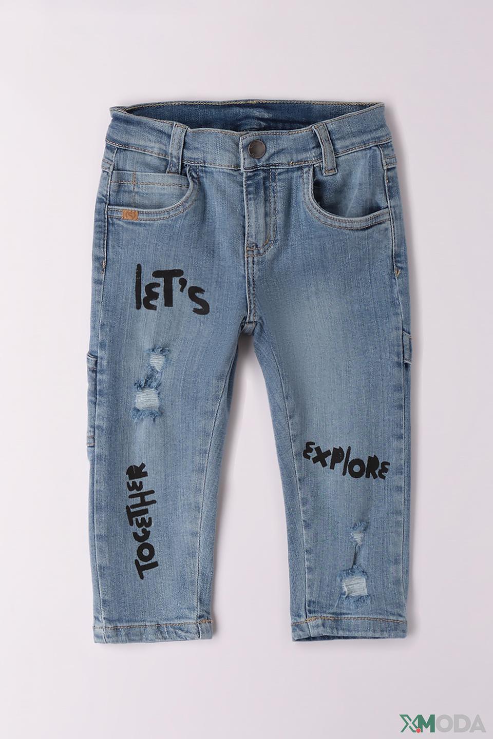 Джинсы Sarabanda голубой с принтом